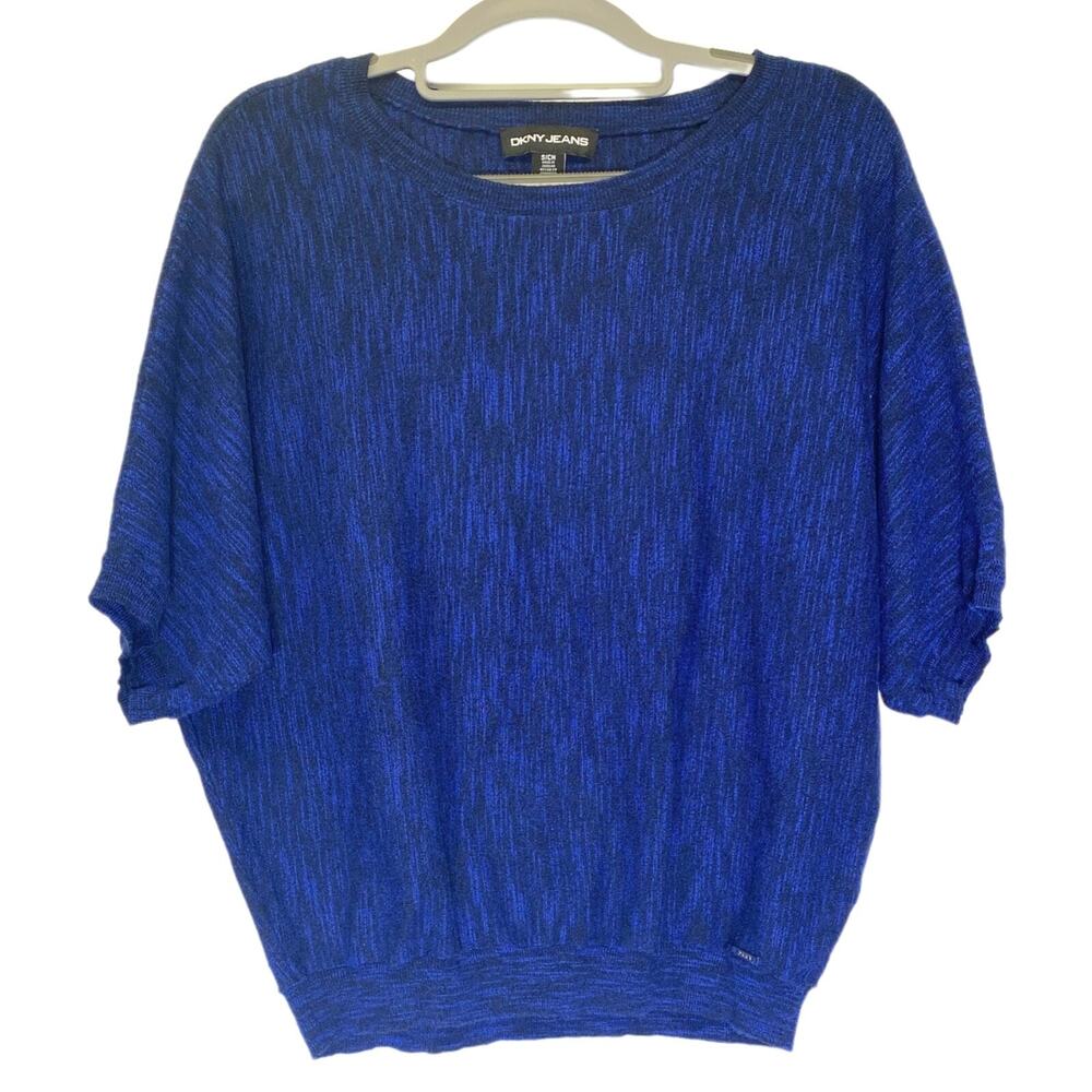 DKNY Top Sweater Cobalt Blue Women's Size S Batwing Sleeves Light